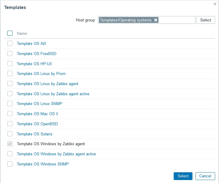 Zabbix Template