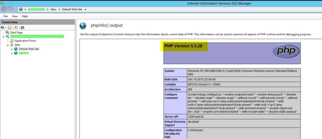 php en iis