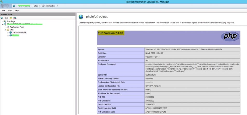 php en iis